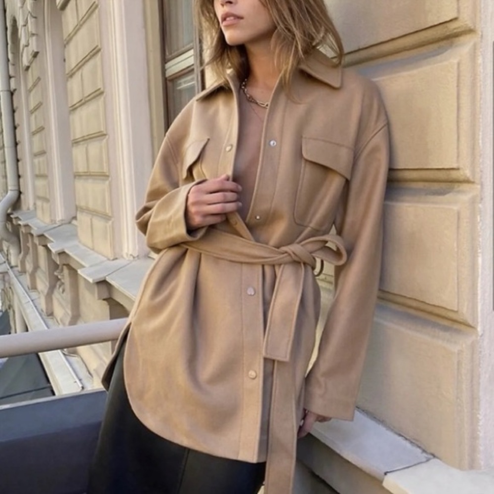 Wilfred Rialto Brown Utility Jacket with Belt and Collar - Picture 6 of 7